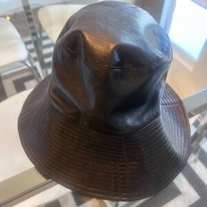 Nanushka Faux Leather Black Bucket Hat